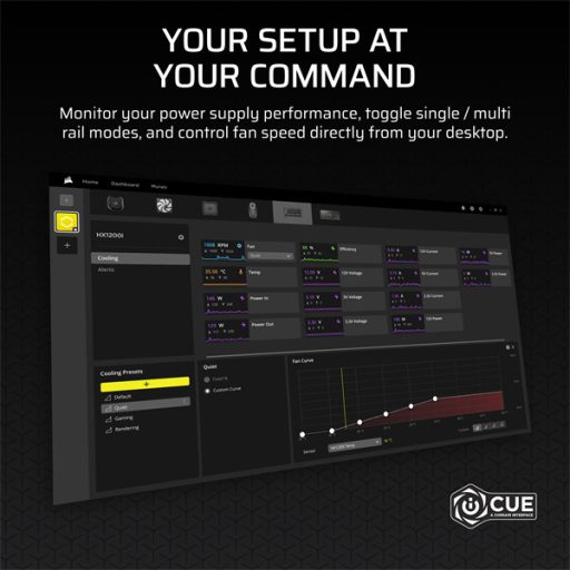 CORSAIR Tápegység Moduláris, HXi series 2025, HX1200i, 1200W, 14cm, ATX 3.1, PCIe 5.1, BOX, 80+ Platinum