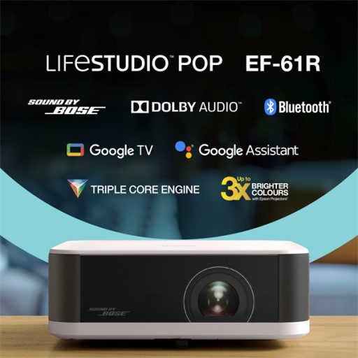 EPSON Projektor - Lifestudio Pop – EF-61R Rózsakvarc (3LCD, 1920x1080, 16:9, 700 AL, 5 000 000:1, HDMI/USB/WiFi)