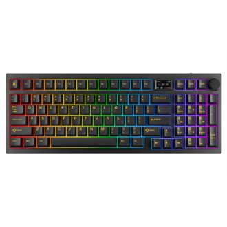   AVAX Vezetékes/Vezeték Nélküli Billentyűzet GM03 PRO USB, Fekete, Mechanikus, Yellow Switch, HUN