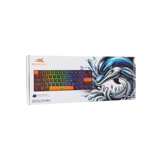 Baracuda DOLPHIN-B/BL-US, BGK-03121B/BL-US, fekete mechanikus gamer billentyűzet kék kapcsolóval, angol