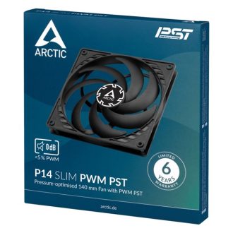   ARCTIC COOLING Rendszerhűtő Ventilátor P14 Slim PWM PST Fekete, 14cm