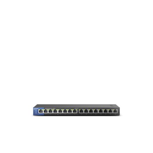 LINKSYS Switch LGS116P, 16x1000Mbps POE+ (16-Port Business Desktop Gigabit PoE+ Switch)