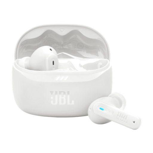 JBL Tune Beam 2 TWS Bluetooth fülfallgató mikrofonnal, USB-C, 100dB, In-Ear, 16 ohm, tölthető 2 óra, 65 mAh, fehér