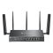 TP-LINK Vezetékes Omada AX3000 VPN Router 1xWAN(1000Mbps) + 4x1000Mbps(POE+) + 1xSFP + 2xSIM, ER706WP-4G