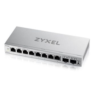   ZYXEL Switch 8x1000Mbps + 2xSFP Fémházas Asztali, Web menedzselés, GS1200-10V3-EU0101F