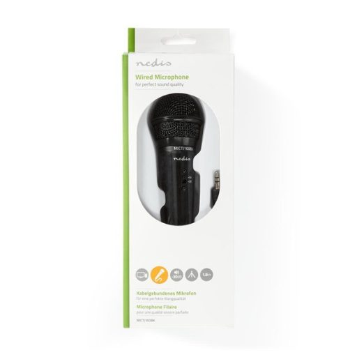 Nedis MICTJ100BK asztali számítógép mikrofon, használható notebook, okostelefon, tablet, csatlakozás 3,5 mm jack