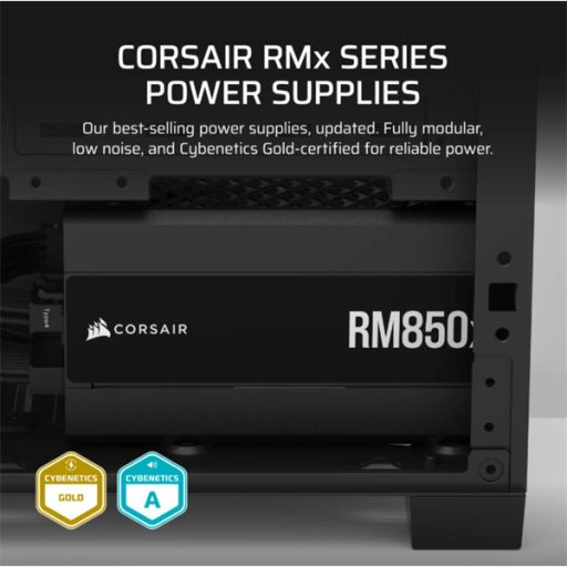 CORSAIR Tápegység Moduláris, RM850x, 850W, ATX 3.1, PCIe 5.1, 14cm, Cybenetics Gold