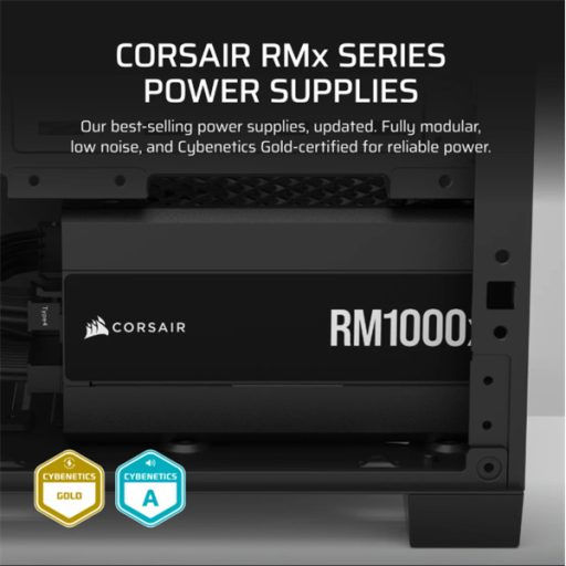 CORSAIR Tápegység Moduláris, RM1000x, 1000W, ATX3.1, PCIe5.1, 14cm, Cybenetics Gold