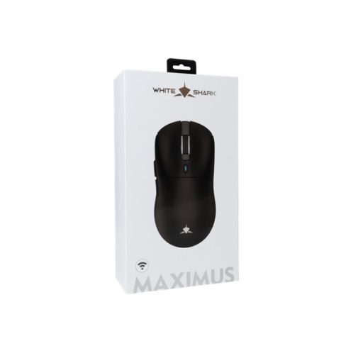 WHITE SHARK MAXIMUS-B, WGM-9010B vezeték nélküli gamer egér, 2,54GHz, 26.000 dpi, fekete