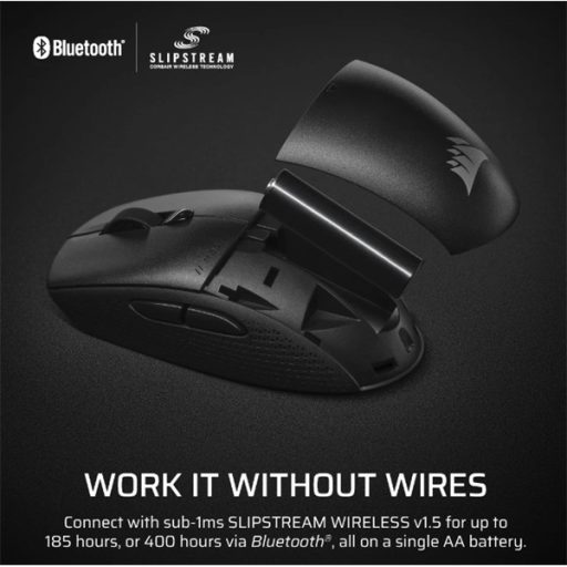 CORSAIR Vezeték Nélküli Egér Gaming, M55 Lightwight, 6 programozható gomb, Ultra-könnyű, 16000dpi, fekete