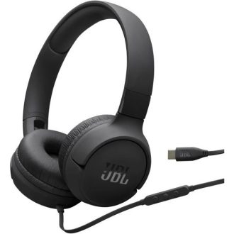   JBL Tune 520C vezetékes fejhallgató, fekete, beépített mikrofon, over ear, kábel hossz 120 cm, 0,156 kg