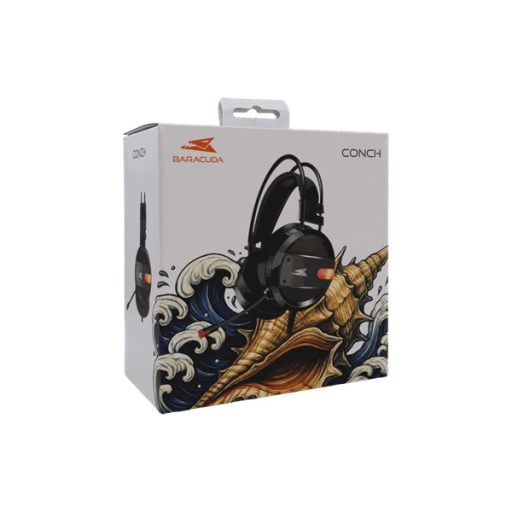 BARACUDA BGH-031B CONCH-B vezetékes gamer fejhallgató mikrofonnal, fekete