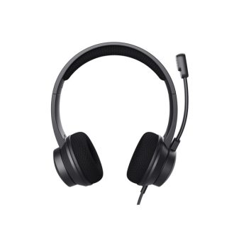   TRUST 25089 Ayda USB vezetékes fejhallgató zajszűrős mikrofonnal – fekete