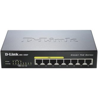   D-LINK Switch 8x1000Mbps (4xPOE) Menedzselhető Fémházas Asztali, DGS-1008P/E