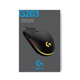   LOGITECH Egér - G203 Lightsync RGB Vezetékes Gaming, Fekete