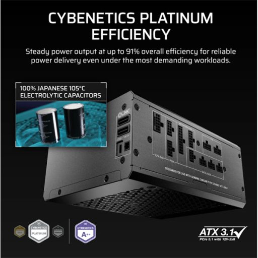 CORSAIR Tápegység Moduláris, iCUE LINK HXi SHIFT Series HX1200i SHIFT, 1200W, Cybenetics Platinum